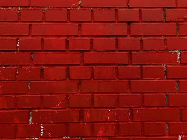 Кирпичная Стена Ярко Красным Доме — стоковое фото