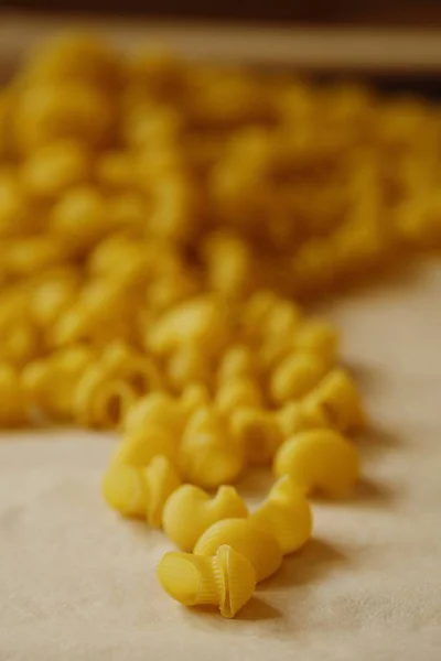 Homemade Pasta Made Hard Wheat Table — Stock Photo, Image