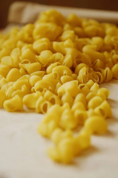 Homemade Pasta Made Hard Wheat Table — Stock Photo, Image
