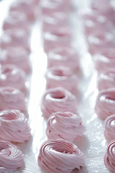 Makanan Lezat Segar Marshmallow Berry Atas Meja — Stok Foto