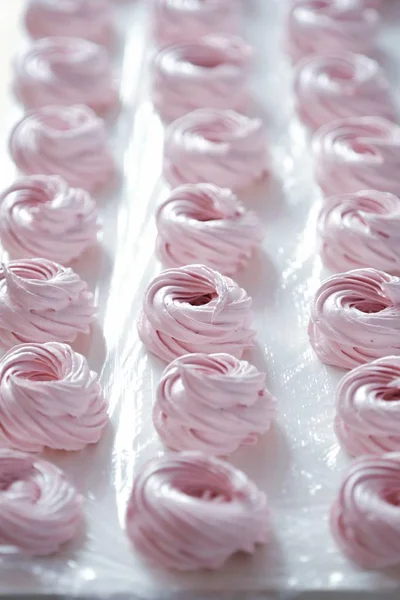 Fresh Delicious Dessert Berry Marshmallows Table — Stock Photo, Image