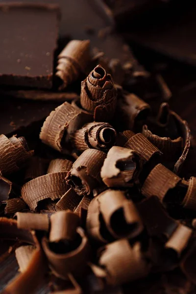 Délicieux Chocolat Noir Sur Fond Brun — Photo