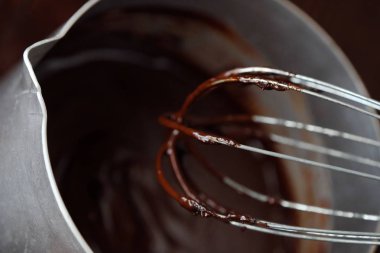 Lezzetli kalın sıcak çikolata kahverengi renk  