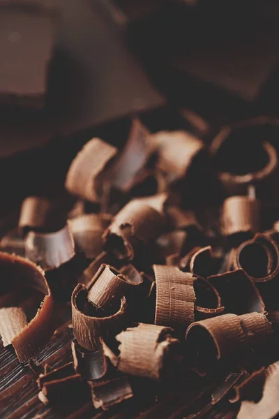 Finom Sötét Csokoládé Barna Alapon — Stock Fotó
