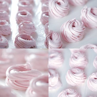 Taze tatlı berry marshmallow masada