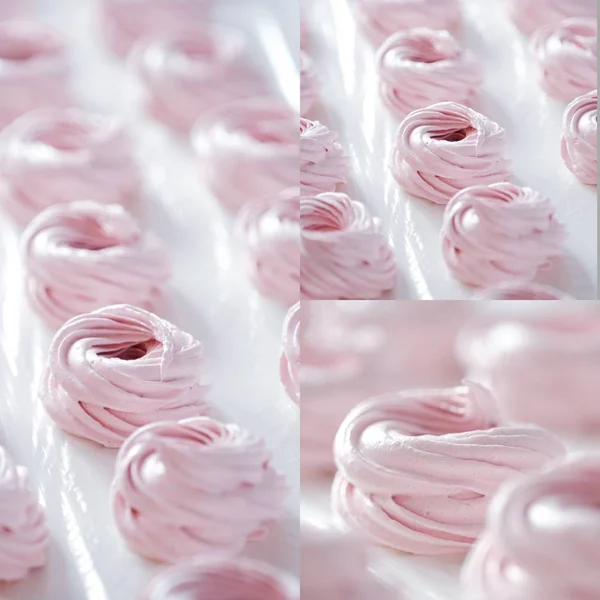 Marshmallows Μούρο Φρέσκο Νόστιμο Επιδόρπιο Στο Τραπέζι — Φωτογραφία Αρχείου
