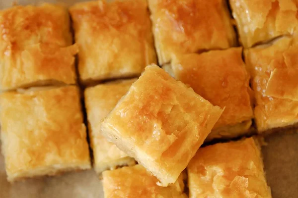 Delicioso Postre Baklava Con Nueces Miel —  Fotos de Stock
