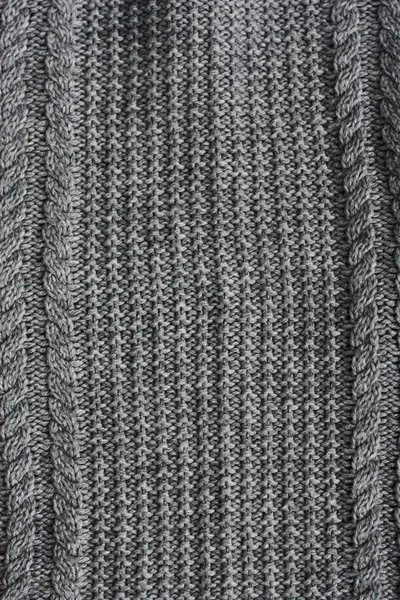 Beautiful Knitted Grey Sweater Close View — Stock Photo, Image