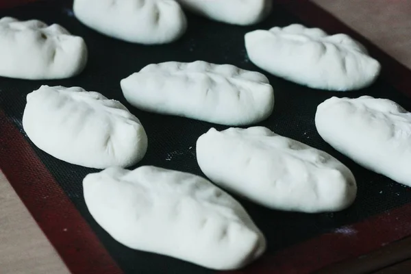 Dough Pies Flour Cooking Macro — Stock Photo, Image