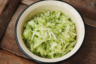 Taze kabak rendelenmiş rendelenmiş makro