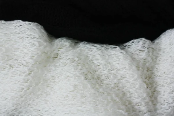 Beautiful White Black Scarves Close View — Stock Photo, Image