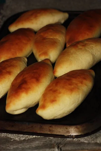 Deliciosos Pasteles Frescos Mesa Vista — Foto de Stock