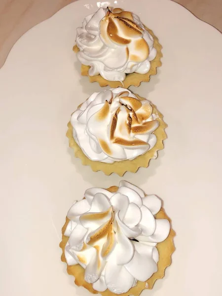 Heerlijke Taarten Met Vanille Crème Jam — Stockfoto