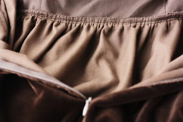 Brown Velvet Dress Process Sewing — 스톡 사진