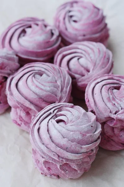 Delicious Fresh Black Currant Marshmallows Breakfast Macro — Stockfoto