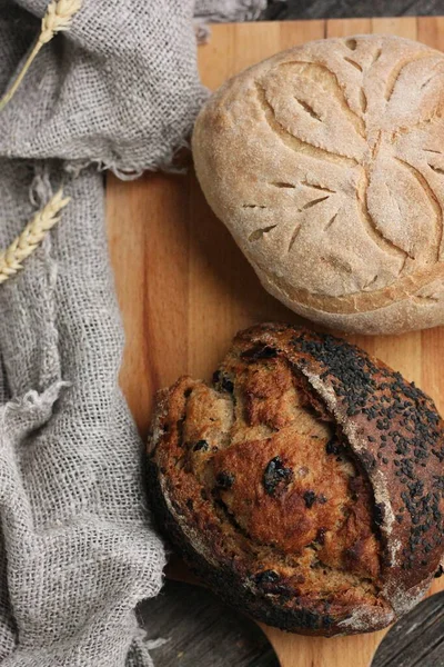 Vers Zelfgemaakt Brood Tafel Macro — Stockfoto