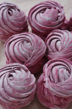 Delicious fresh black currant marshmallows for Breakfast macro
