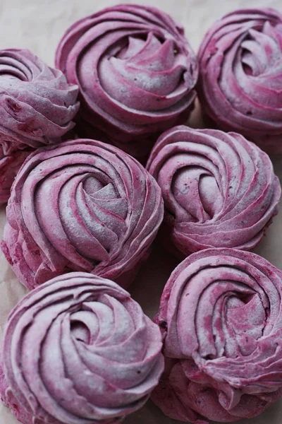 Delicious Fresh Black Currant Marshmallows Breakfast Macro — Stockfoto