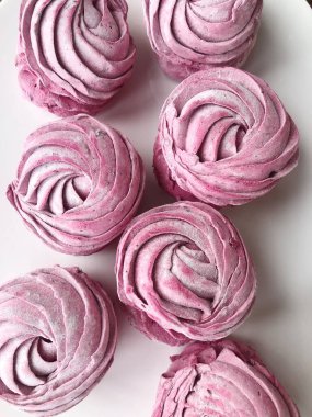 Delicious fresh black currant marshmallows for Breakfast macro