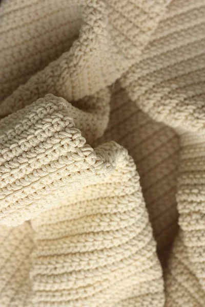 Magnifique Tricot Beige Vue Rapprochée — Photo