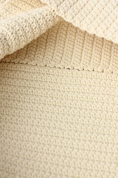 Bellissimo Tessuto Maglia Beige Vista Vicino — Foto Stock