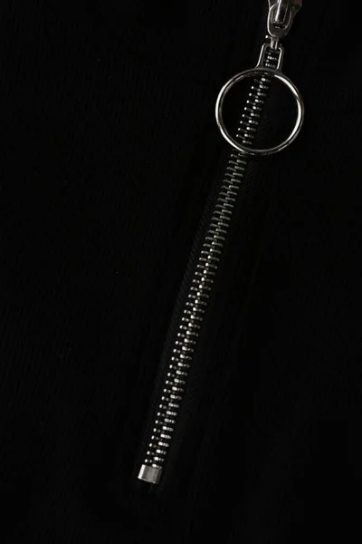 Black Jacket Silver Clasp Close — Stock Photo, Image