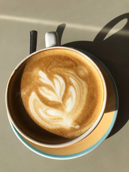 Delicioso Capuchino Café Con Canela Cafetería — Foto de Stock