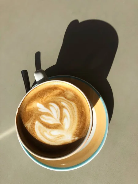 Delicioso Capuchino Café Con Canela Cafetería — Foto de Stock