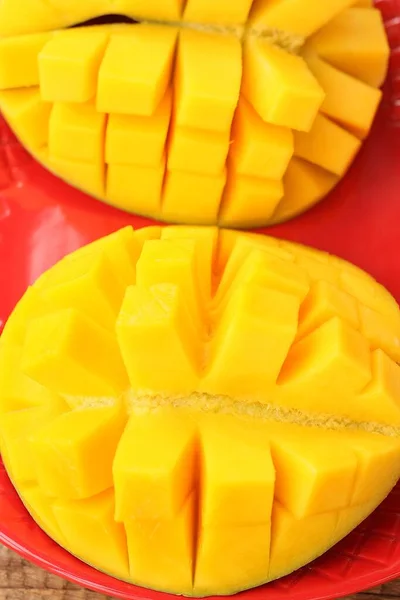 Delicioso Mango Jugoso Sobre Mesa Macro — Foto de Stock