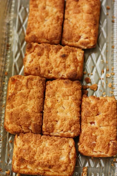 Galletas Frescas Con Mermelada Albaricoque Cerca —  Fotos de Stock