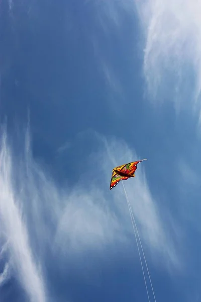 Beautiful View Multicolored Kite Sky — Stock Photo, Image