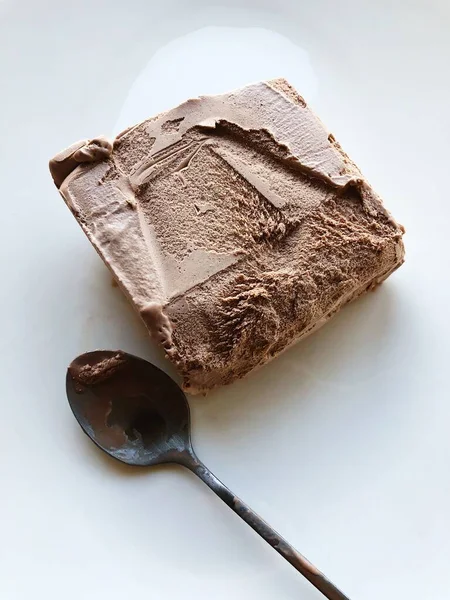 Delizioso Gelato Cioccolato Piatto — Foto Stock