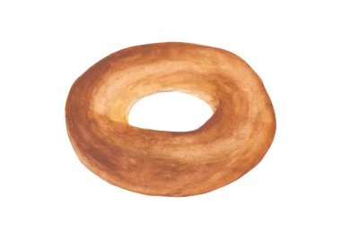  Suluboya izole simit pasta ekmek kahvaltı gıda illüstrasyon