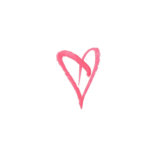 Corazón de acuarela sobre fondo blanco. Icono de estilo de boceto. Ilustración vectorial acuarela — Vector de stock