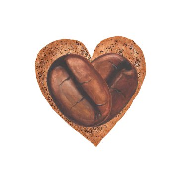 Kahve telvesi arka planda shap Tarih suluboya kahve çekirdekleri