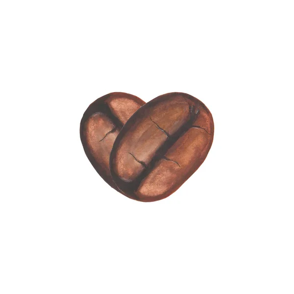 Ícone de grãos de café aquarela — Fotografia de Stock