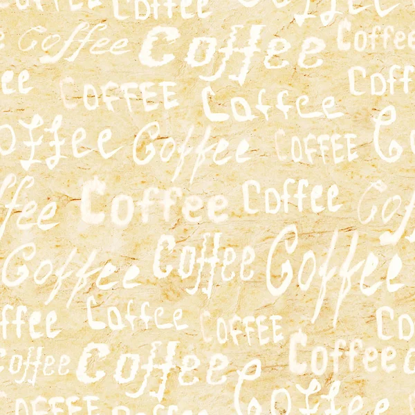 Motif de café sans couture sur fond beige vieux papier — Photo