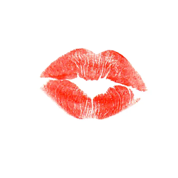 Lábios beijo, isolado no fundo branco — Fotografia de Stock