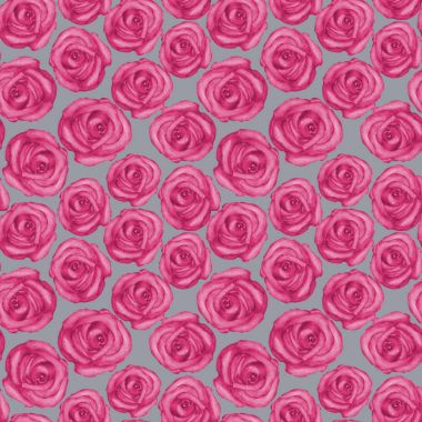 Sulu Boya Dikişsiz desen gri pembe Güllü