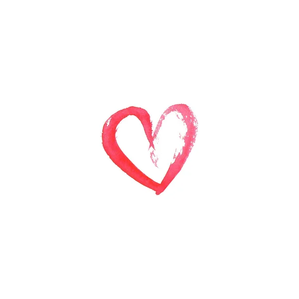 Ακουαρέλα καρδιά σε άσπρο φόντο. Σκίτσο στυλ — Φωτογραφία Αρχείου