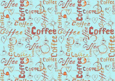 Kroki turkuaz kahve arka plan 