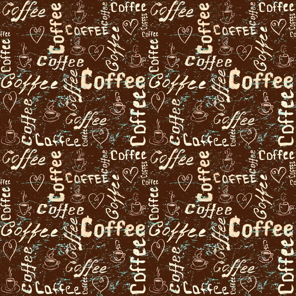 Braunes und türkises Kaffeemuster — Stockfoto