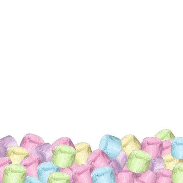 Aquarell Marshmallow Hintergrund — Stockfoto