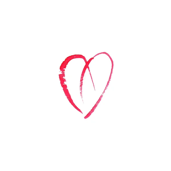 Vattenfärg hjärta på vit bakgrund. Skiss — Stock vektor