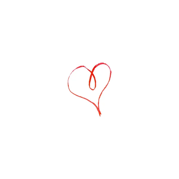Acquerello cuore su sfondo bianco. Schizzo — Vettoriale Stock