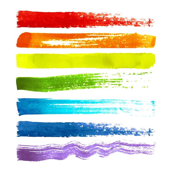 Set of colorful brush strokes — Stock Photo, Image