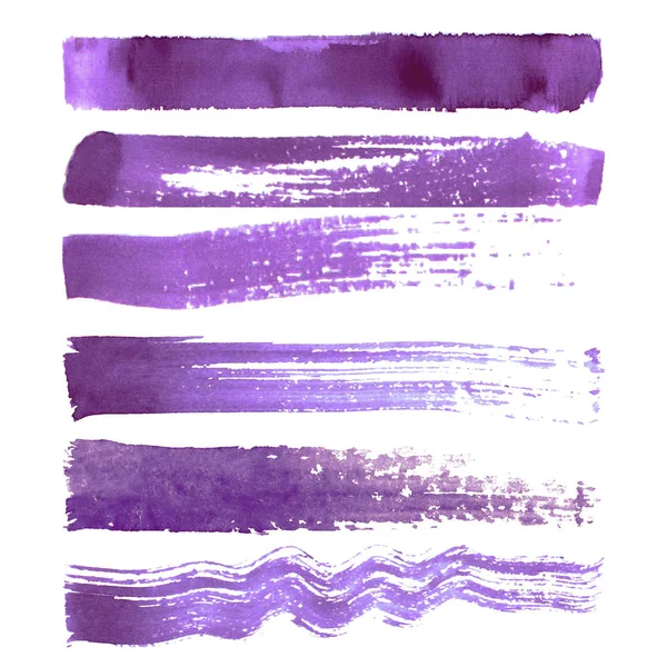 Set de pinceladas púrpuras — Archivo Imágenes Vectoriales