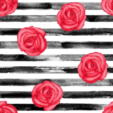 Kırmızı gül çizgili doku