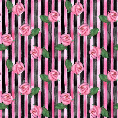 Seamless modeli pembe Gül tomurcukları