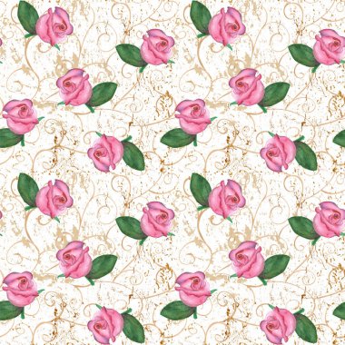 Pembe Gül oryantal seamless modeli